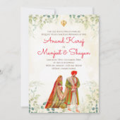 Cartes de mariage punjabi & invitations Anand Kara (Devant)