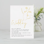 Cartes de mariage QR avec lignes élégantes et véri (Debout devant)