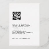 Cartes de mariage QR avec lignes élégantes et véri (Verso)