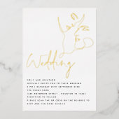 Cartes de mariage QR Invitation véritable feuille (Recto)