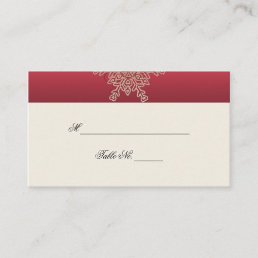 Cartes de Mariage Red et Gold Snowflake (Devant)