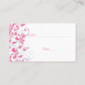 Cartes de Mariage Rose, Gris, Blanc Floral (Dos)
