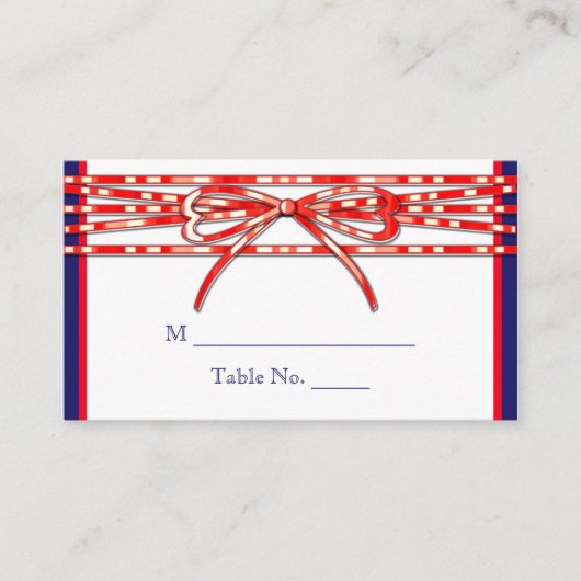 Cartes de Mariage rouge blanc et bleu (Devant)
