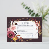 Cartes de mariage RSVP avec choix de repas (Debout devant)