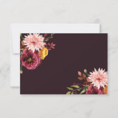 Cartes de mariage RSVP avec choix de repas (Dos)