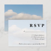 Cartes de mariage RSVP bleu ciel blanc (Devant / Derrière)