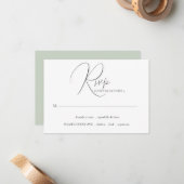 Cartes de mariage RSVP Calligraphie minimaliste (Devant/Arrière en situation)