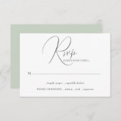 Cartes de mariage RSVP Calligraphie minimaliste (Devant / Derrière)