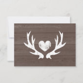 Cartes de mariage RSVP chic de cerf de bois (Dos)