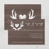 Cartes de mariage RSVP chic de cerf de bois (Devant / Derrière)