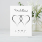 Cartes de mariage RSVP Coeurs d'argent (Debout devant)