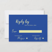 Cartes de mariage RSVP élégantes inspirées de la M (Dos)