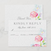 cartes de mariage RSVP fleurs colorées aquarelle (Devant / Derrière)