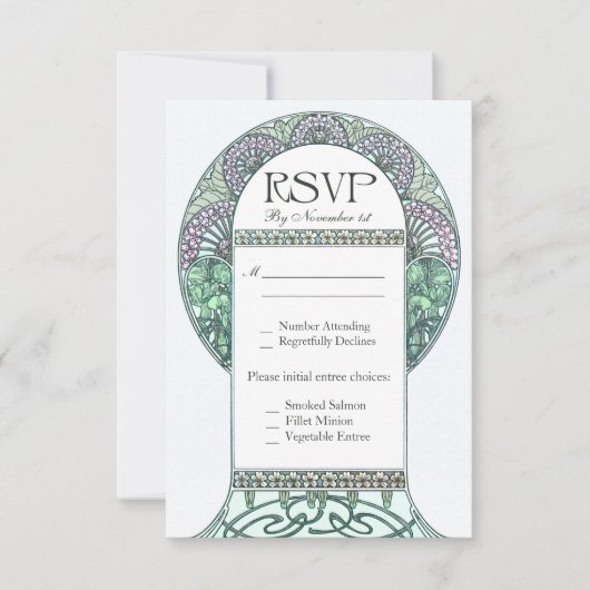 Cartes de mariage RSVP Jardin enchanté (Devant)