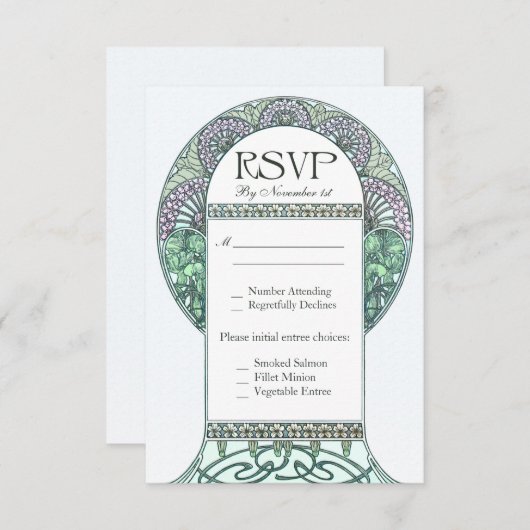 Cartes de mariage RSVP Jardin enchanté (Devant / Derrière)