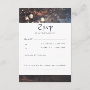 Cartes de mariage RSVP pour arbre rustique et jarr