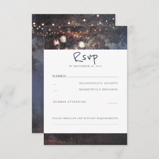 Cartes de mariage RSVP pour arbre rustique et jarr (Devant / Derrière)