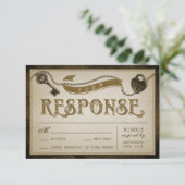 Cartes de mariage RSVP pour clé de serrure cardiaq (Debout devant)