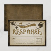 Cartes de mariage RSVP pour clé de serrure cardiaq (Devant / Derrière)