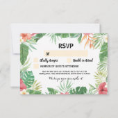 Cartes de Mariage RSVP Tropical Invitations Fleurs (Devant)