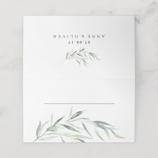 Cartes de Mariage Rustique Eucalyptus (Extérieur déplié)