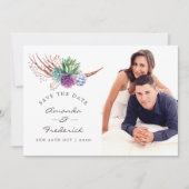 Cartes de mariage Save the Date avec plantes succu (Devant)
