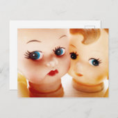 Cartes de mariage Selfie Poupées Rétro (Devant / Derrière)