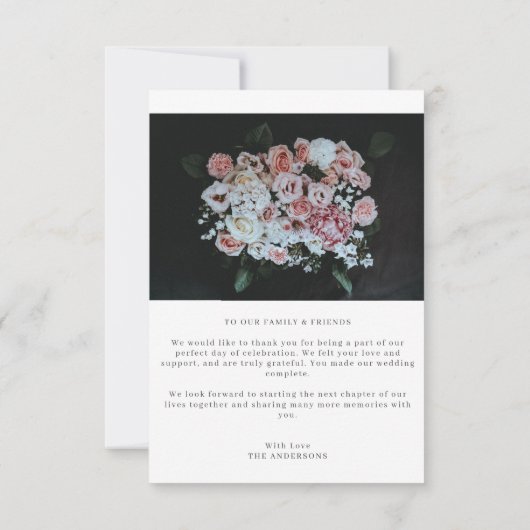 Cartes de Mariage Simple Merci Script (Dos)