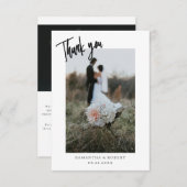 Cartes de Mariage Simple Merci Script (Devant / Derrière)