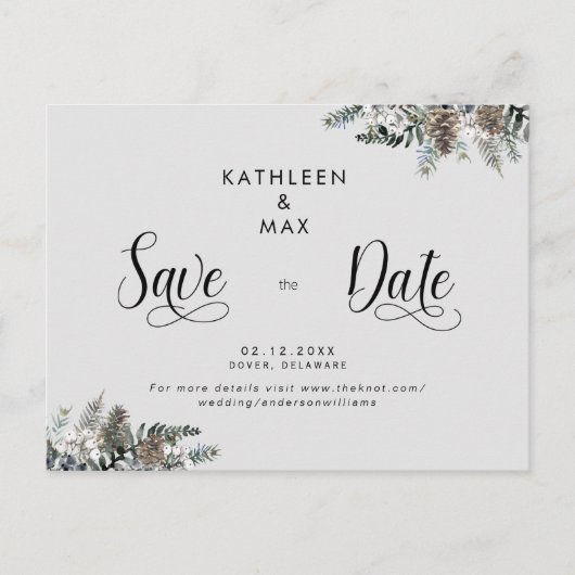 Cartes de mariage simples en forme de pommes de pi (Devant)