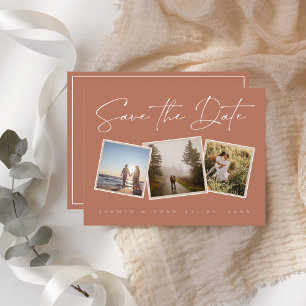 Cartes de Mariage Simples Terracotta avec Photo