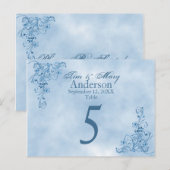 Cartes de mariage : Sky Blue Elegance (Devant / Derrière)