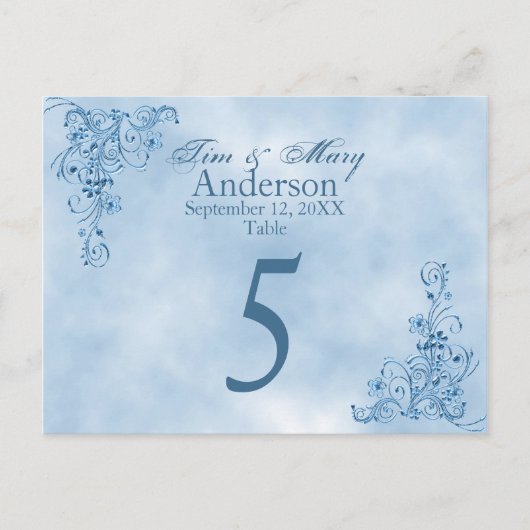Cartes de mariage : Sky Blue Elegance (Devant)