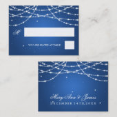 Cartes de mariage Sparkling String Bleu (Devant / Derrière)