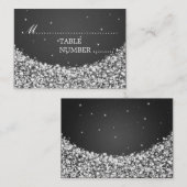 Cartes de mariage Star Sparkle Noir (Devant / Derrière)