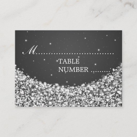 Cartes de mariage Star Sparkle Noir (Devant)