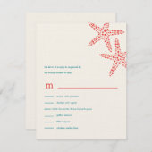 Cartes de mariage stylish Starfish RSVP/Response (Devant / Derrière)
