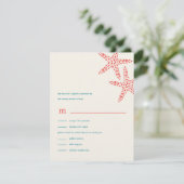 Cartes de mariage stylish Starfish RSVP/Response (Debout devant)