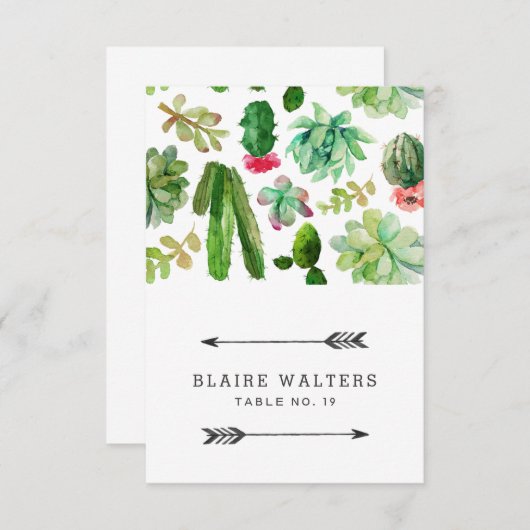 Cartes de mariage succulentes de désert (Devant / Derrière)