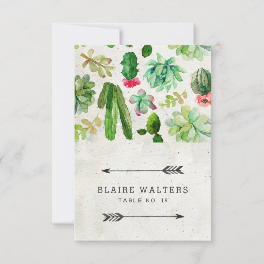 Cartes de mariage succulentes de désert - Pierre (Devant)