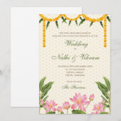 Cartes de mariage sud-indiennes & Cartes de mariag (Devant / Derrière)