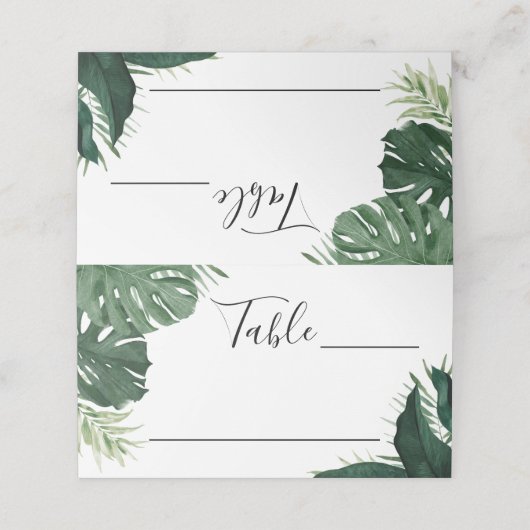 Cartes de Mariage Tropical Monstera (Extérieur déplié)