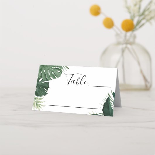 Cartes de Mariage Tropical Monstera (Dos)