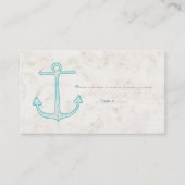 Cartes de Mariage turquoise Rustique Ancre (Devant)