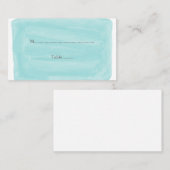 Cartes de Mariage Turquoise Watercolor (Devant / Derrière)