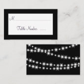 Cartes de Mariage Twinkle Lights (noir) (Devant / Derrière)