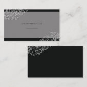 Cartes de Mariage vintage Black Swirl (Devant / Derrière)