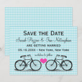 Cartes de mariage vintage vélo Save the Date (Devant / Derrière)