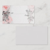 Cartes de Mariage vintages Rose rose (Devant / Derrière)