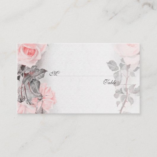 Cartes de Mariage vintages Rose rose (Devant)